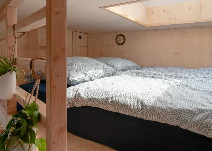 Tiny-hausboot Irene Mit Kamin Und Dachterrassenlounge